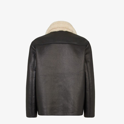 FENDI Black leather jacket outlook