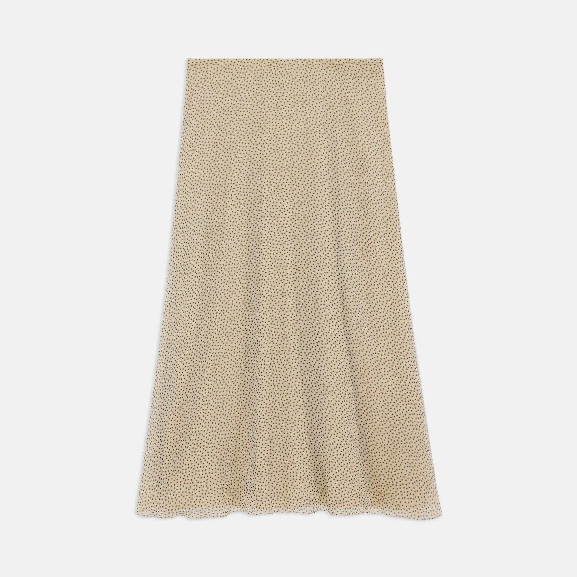 Flared Midi Skirt in Polka Dot Silk - 1