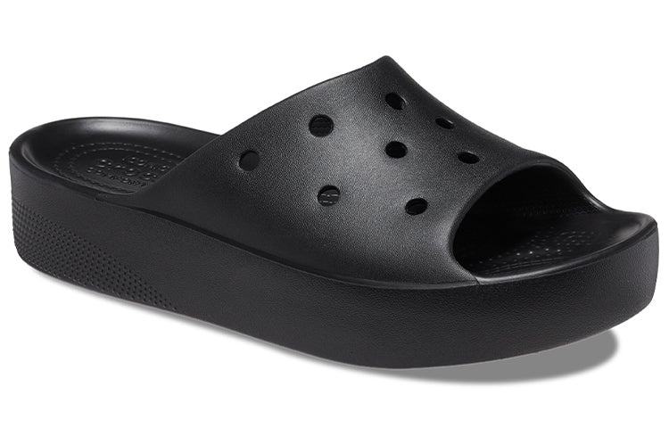 (WMNS) Crocs Platform Slide Crocs 'Black' 208180-001 - 3