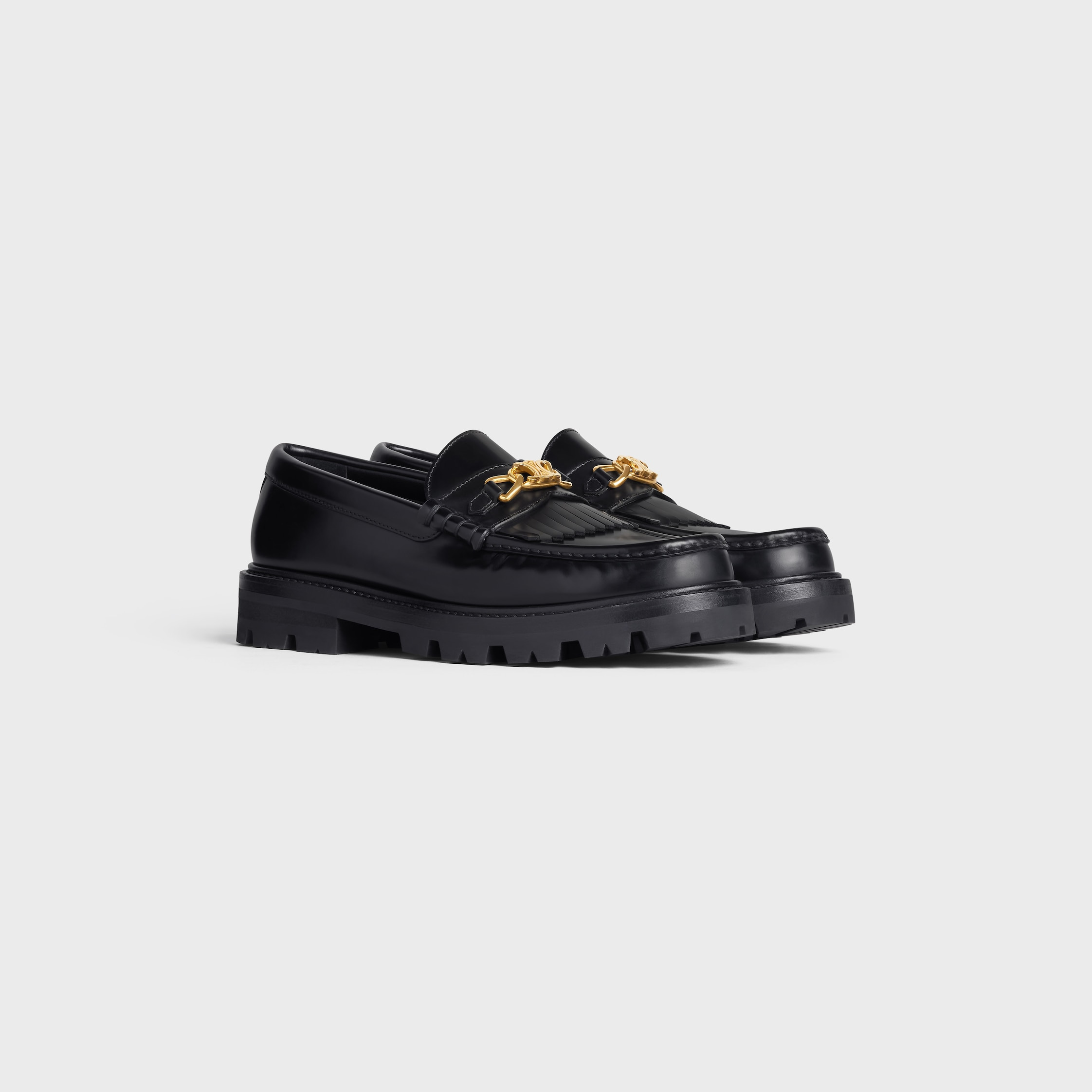 CELINE MARGARET LOAFER WITH TRIOMPHE CHAIN in POLISHED BULL - 2