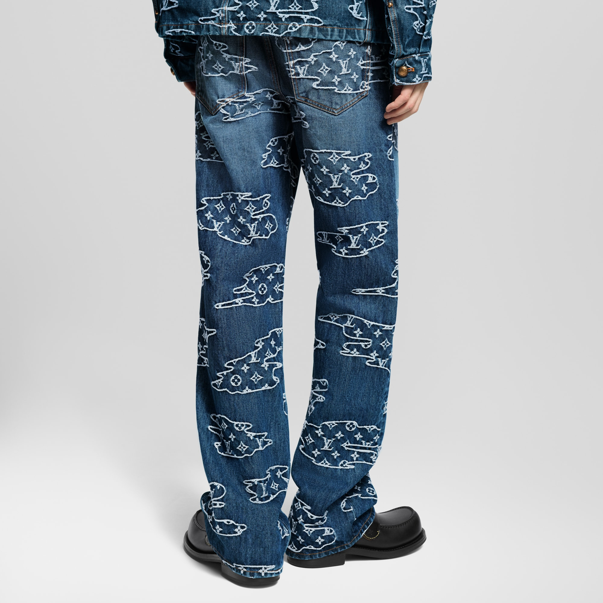 Monogram Denim Skate Pants - 4