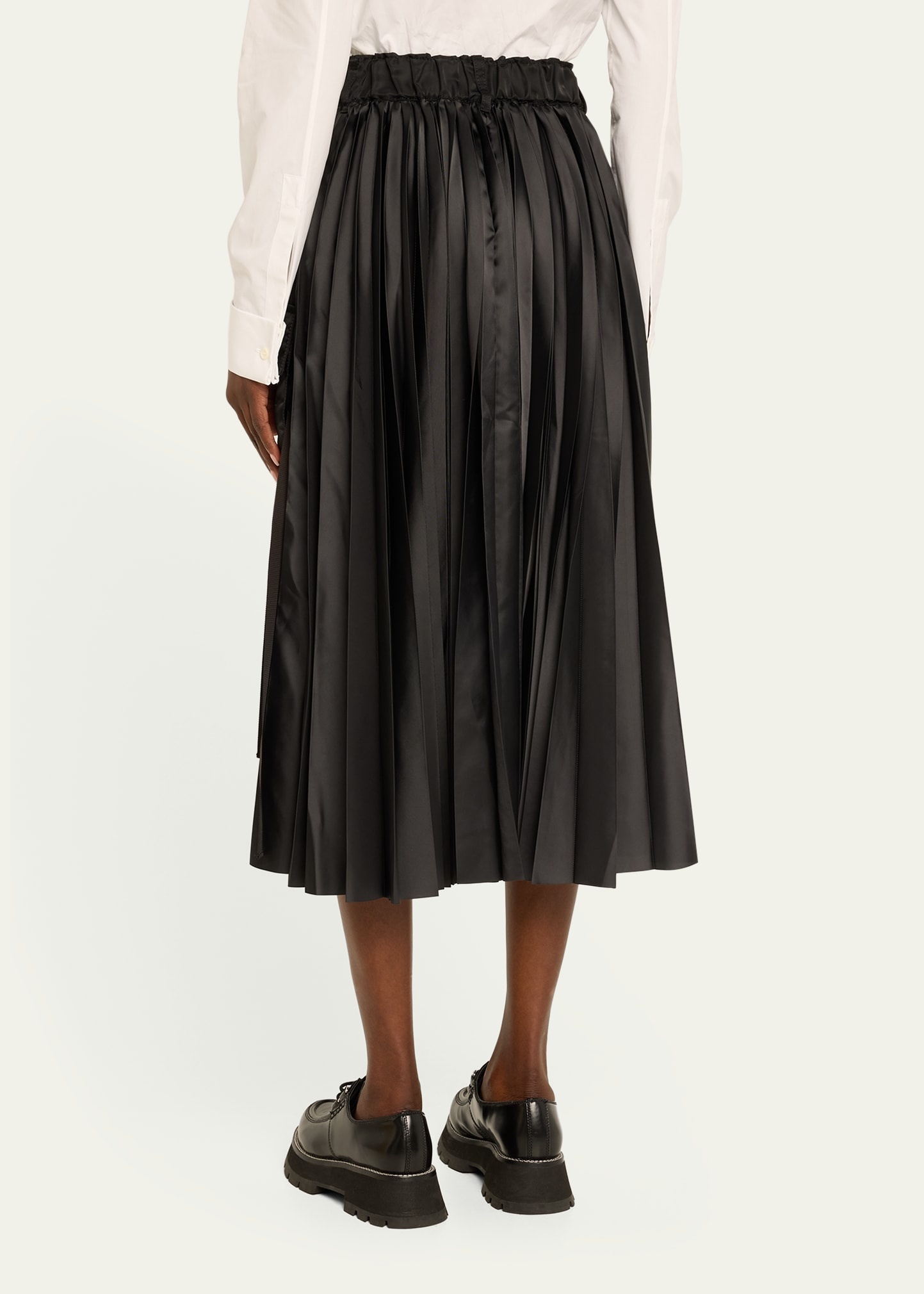 Nylon-Twill Pleated Cargo Midi Skirt - 3