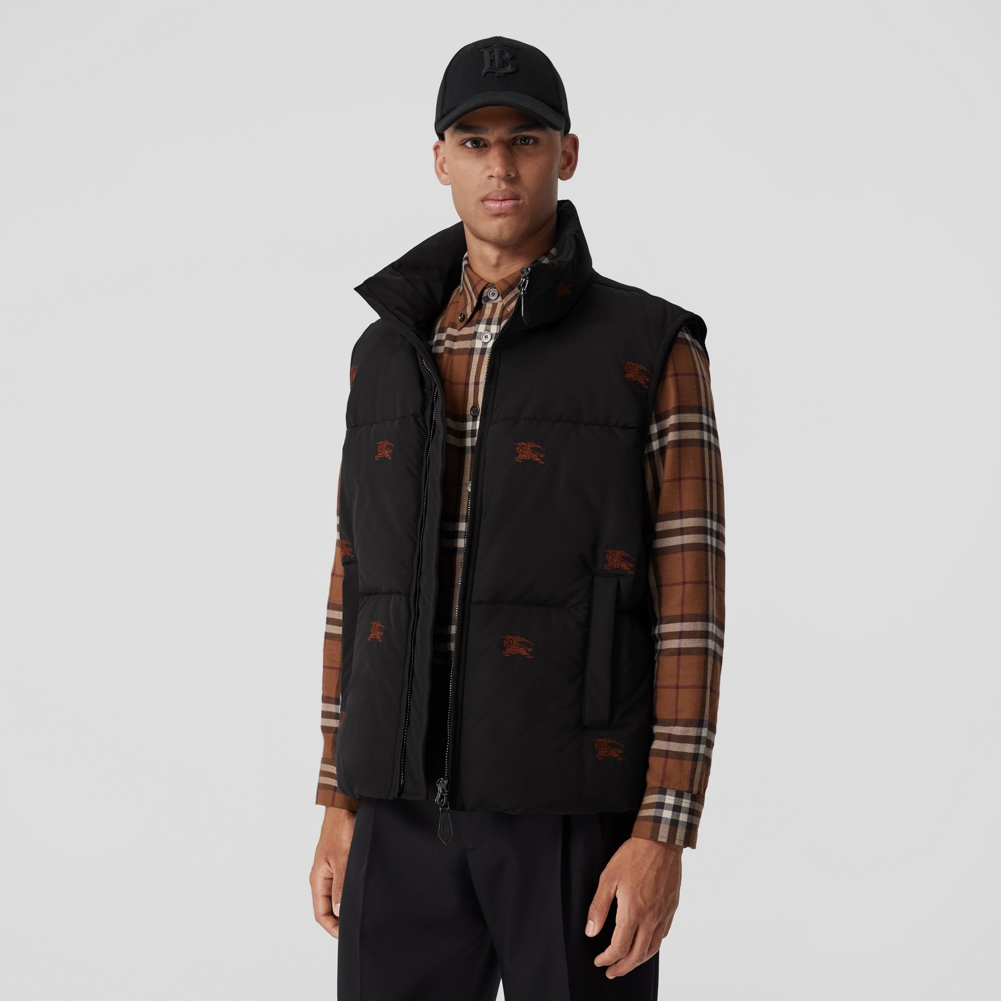 Embroidered EKD Nylon Puffer Gilet - 7