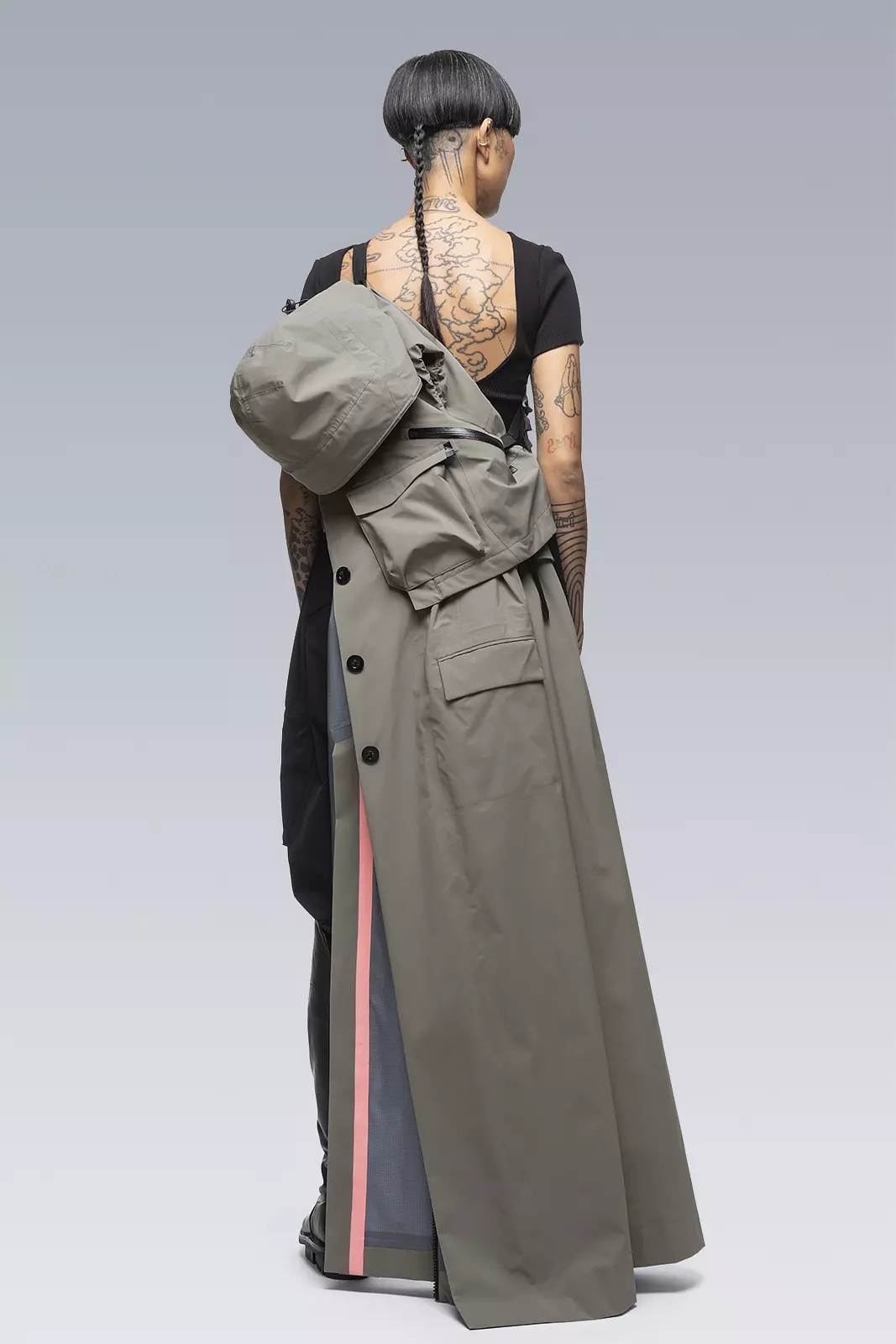 SAC-J6010 sacai / ACRONYM Trench Dress Alpha Green - 19