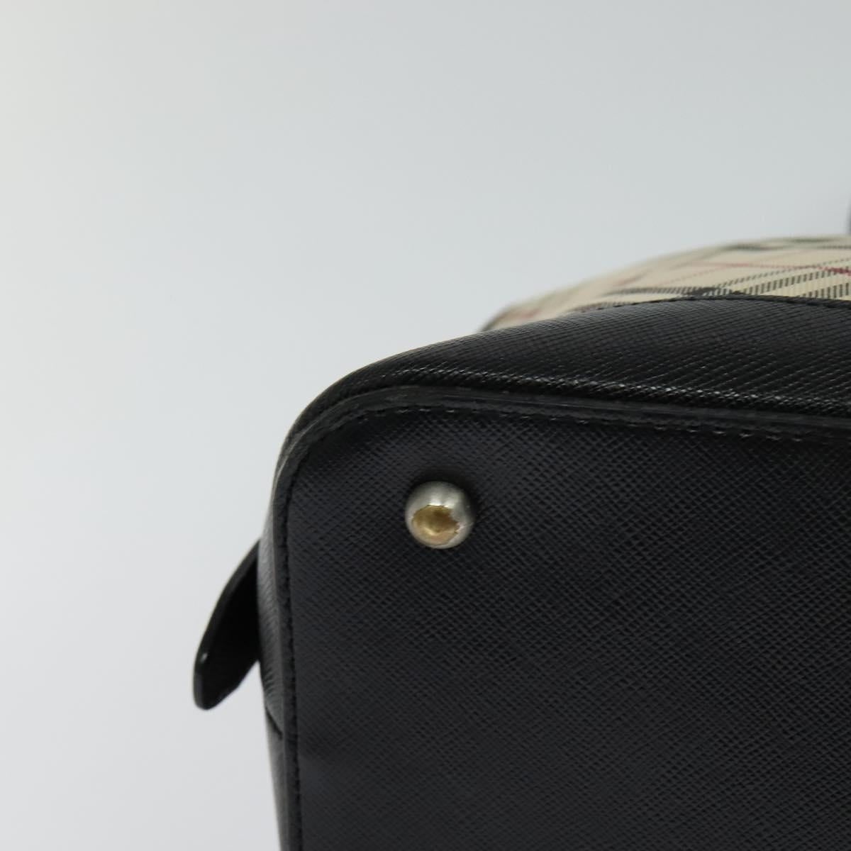 Burberry Nova Check Hand Bag Canvas Beige Black - 16