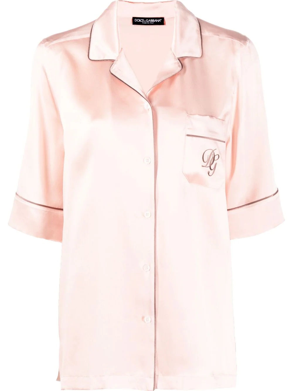 logo-embroidered pyjama-style shirt - 1