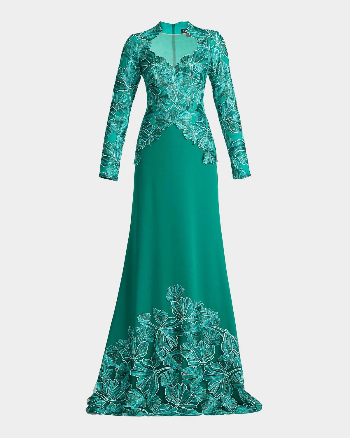 Petal Applique Crepe Gown - 1