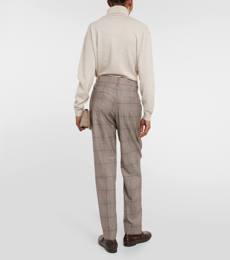 Checked wool and cotton-blend pants 3