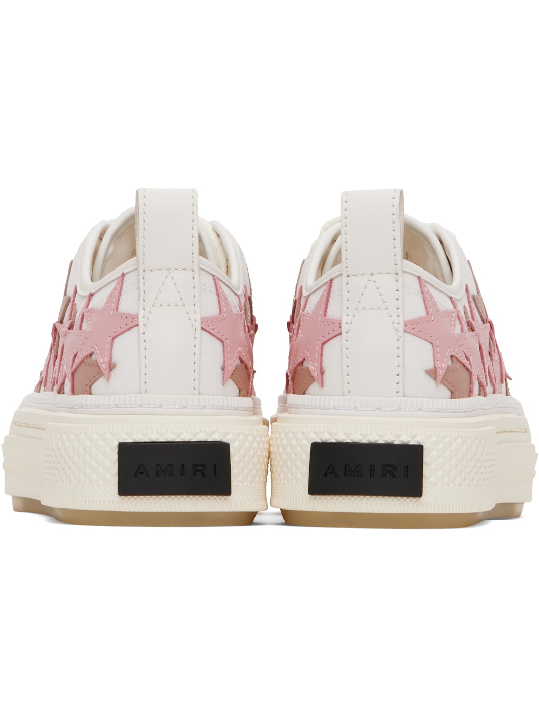 White & Pink Stars Court Low Sneakers - 2