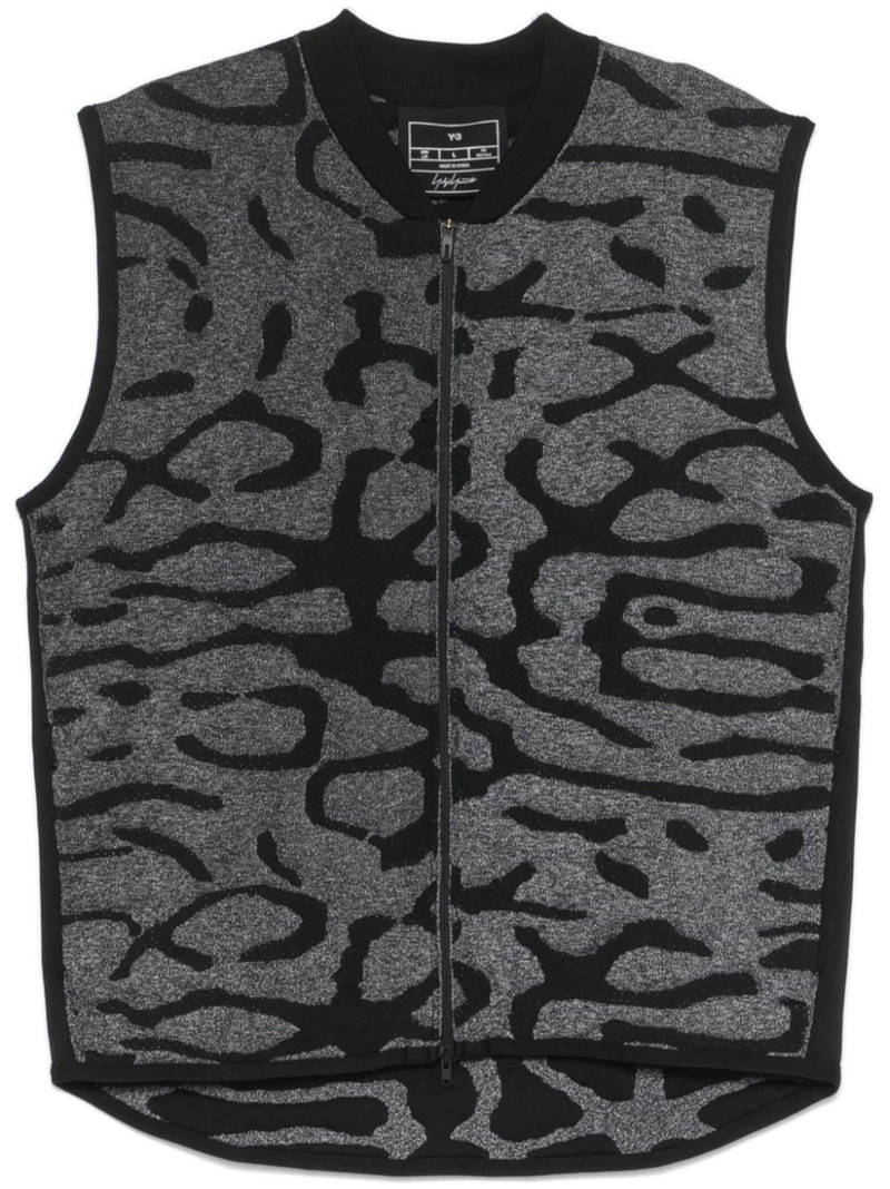 patterned-jacquard gilet 1