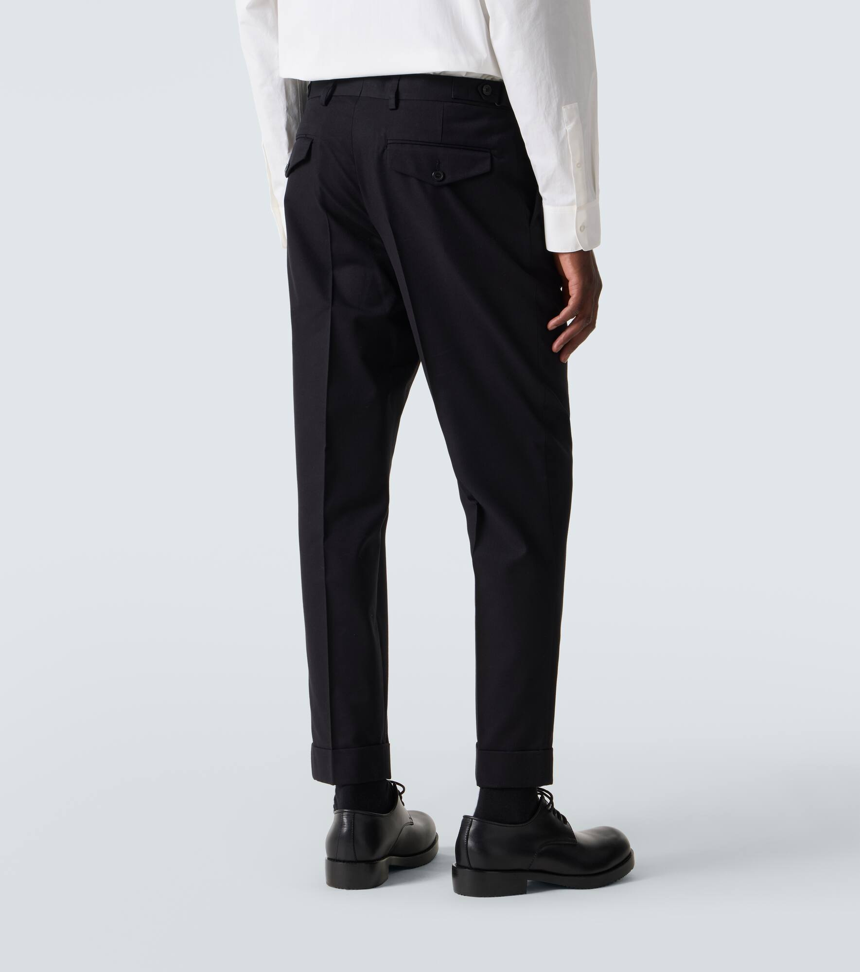 Cotton and wool straight pants - 4