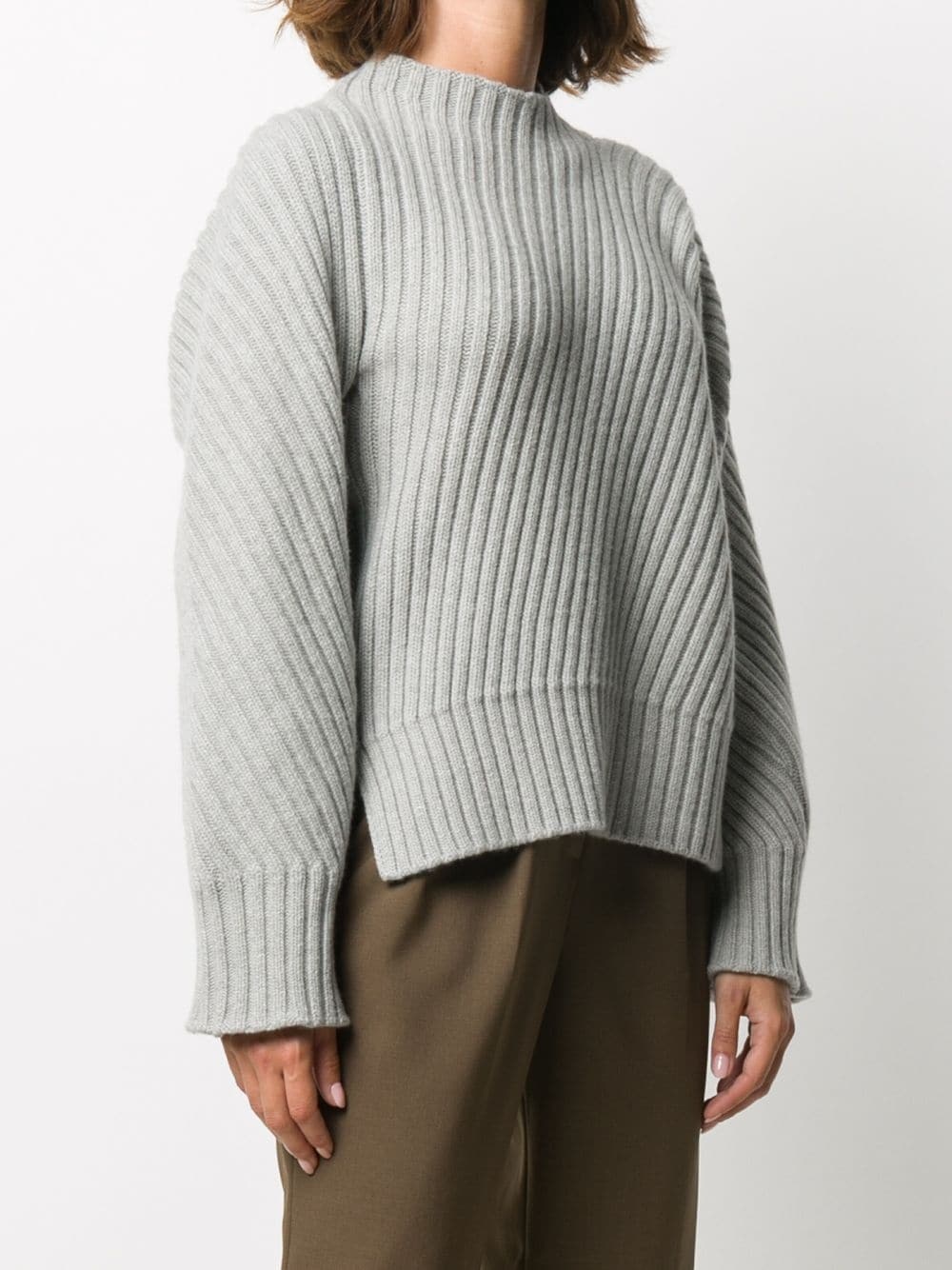 diagonal rib-knit jumper - 3