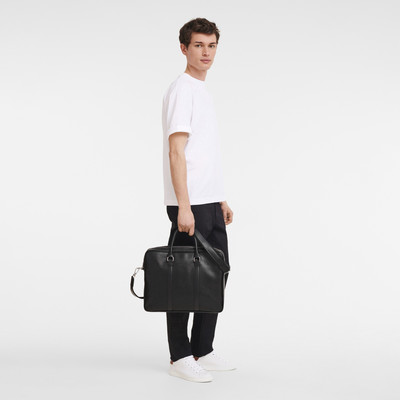 Longchamp Le Foulonné M Briefcase Black - Leather outlook