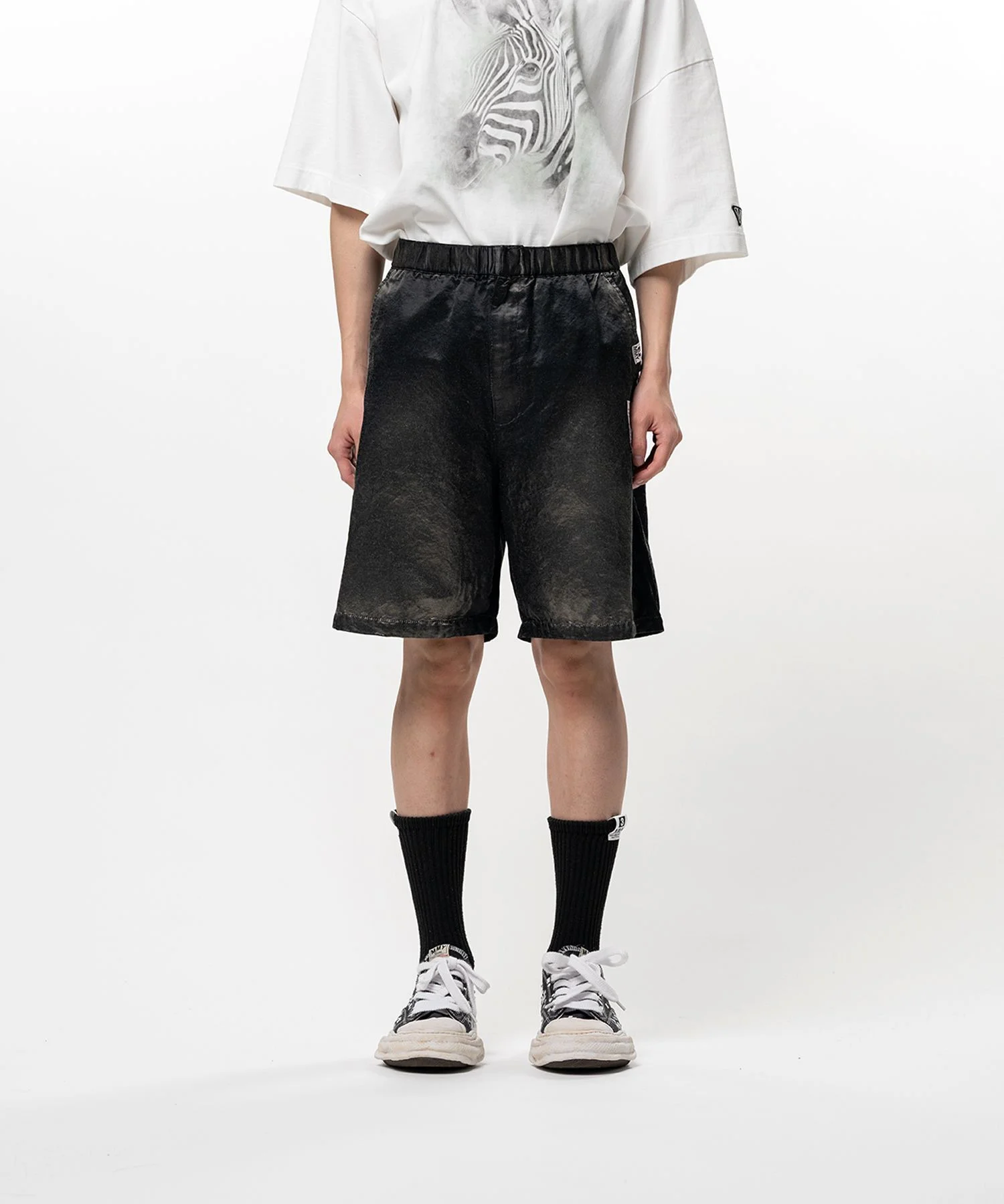 Sun Faded Like Satin Shorts - 1