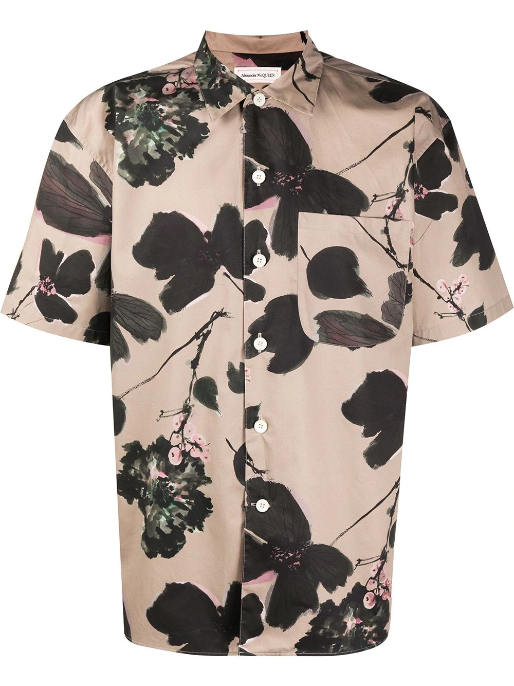 floral print short-sleeve shirt - 1