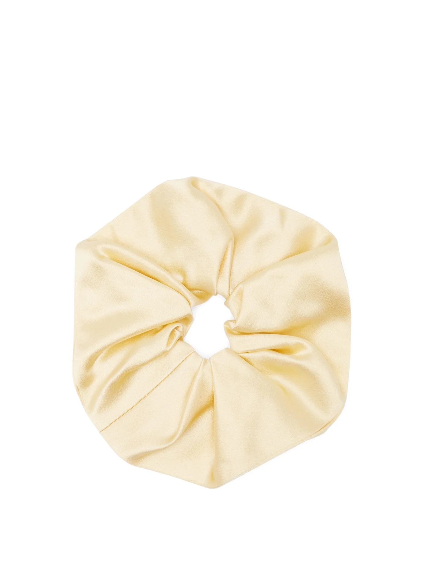 Faux-pearl embellished silk-satin hair scrunchie - 1