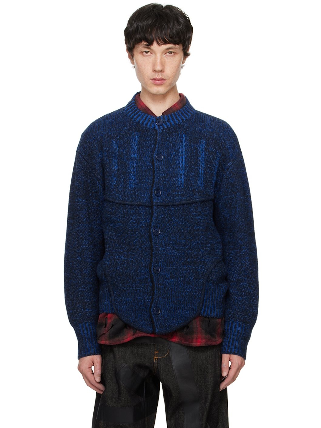 Black & Blue Two-Tone Corset Cardigan - 1
