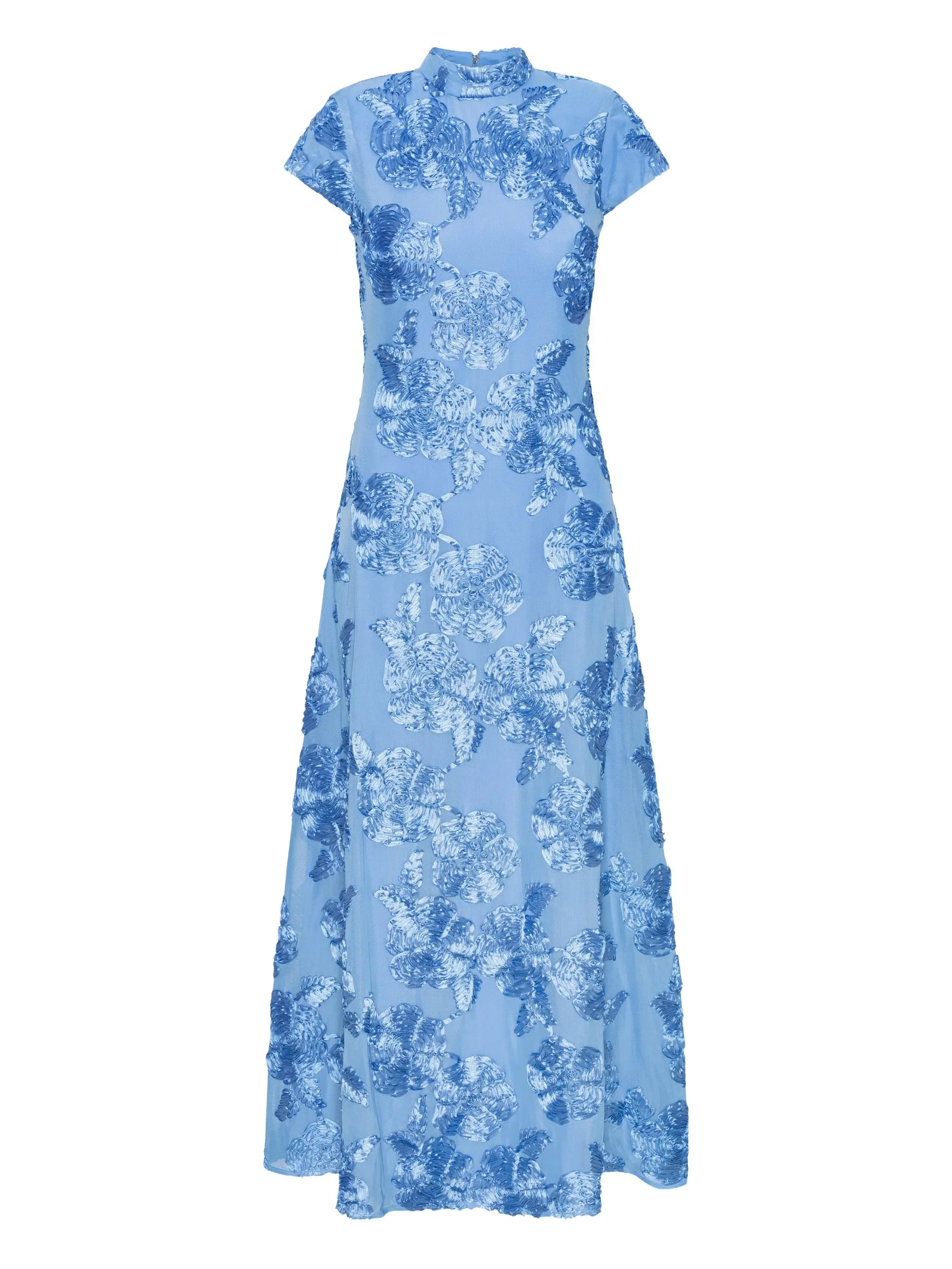 Rotate Floral-embroidered Midi Dress - 1