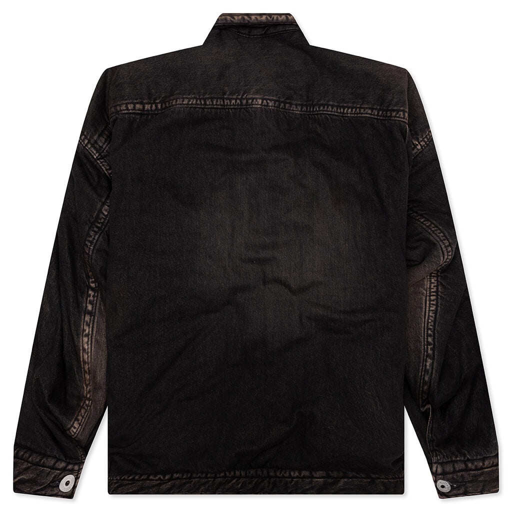 PUFFER DENIM JACKET - BLACK - 2