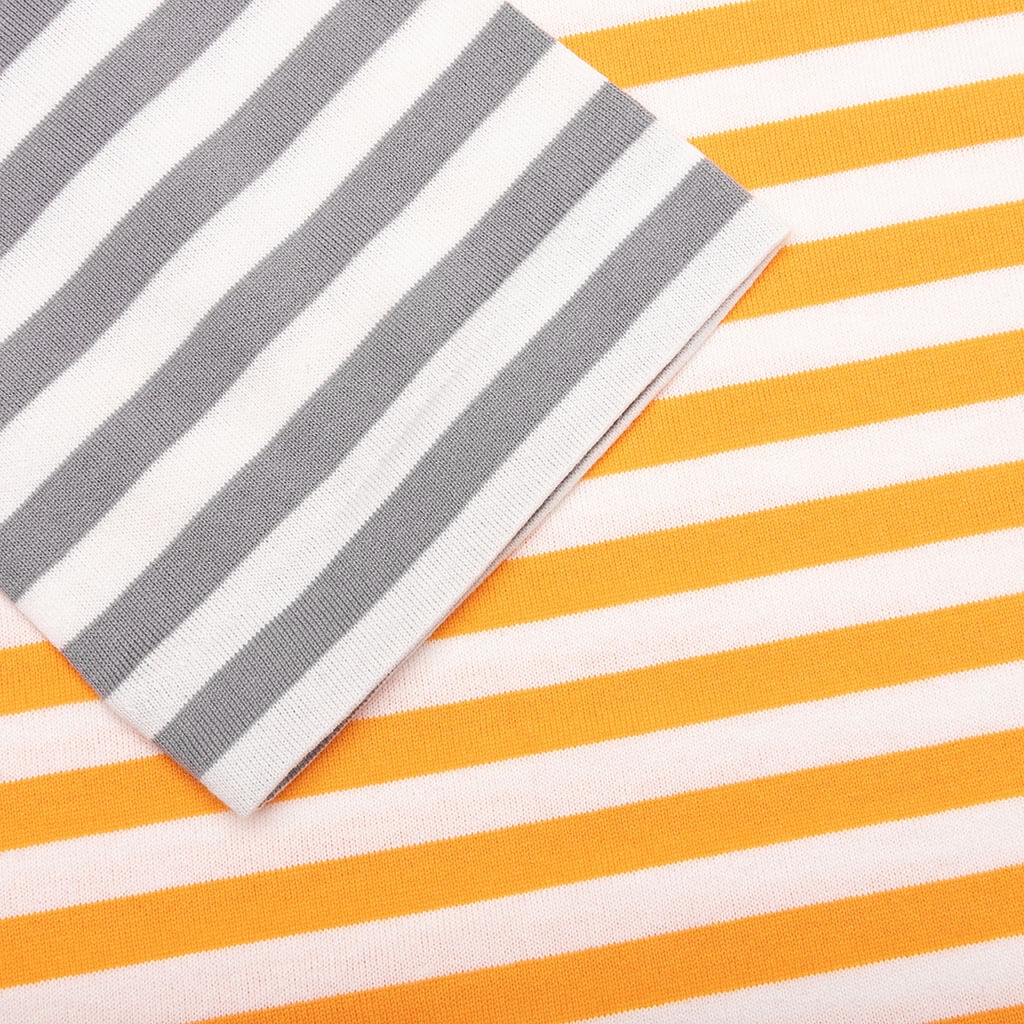 WOMEN'S BI-COLOR STRIPE T-SHIRT - YELLOW/GREY - 4
