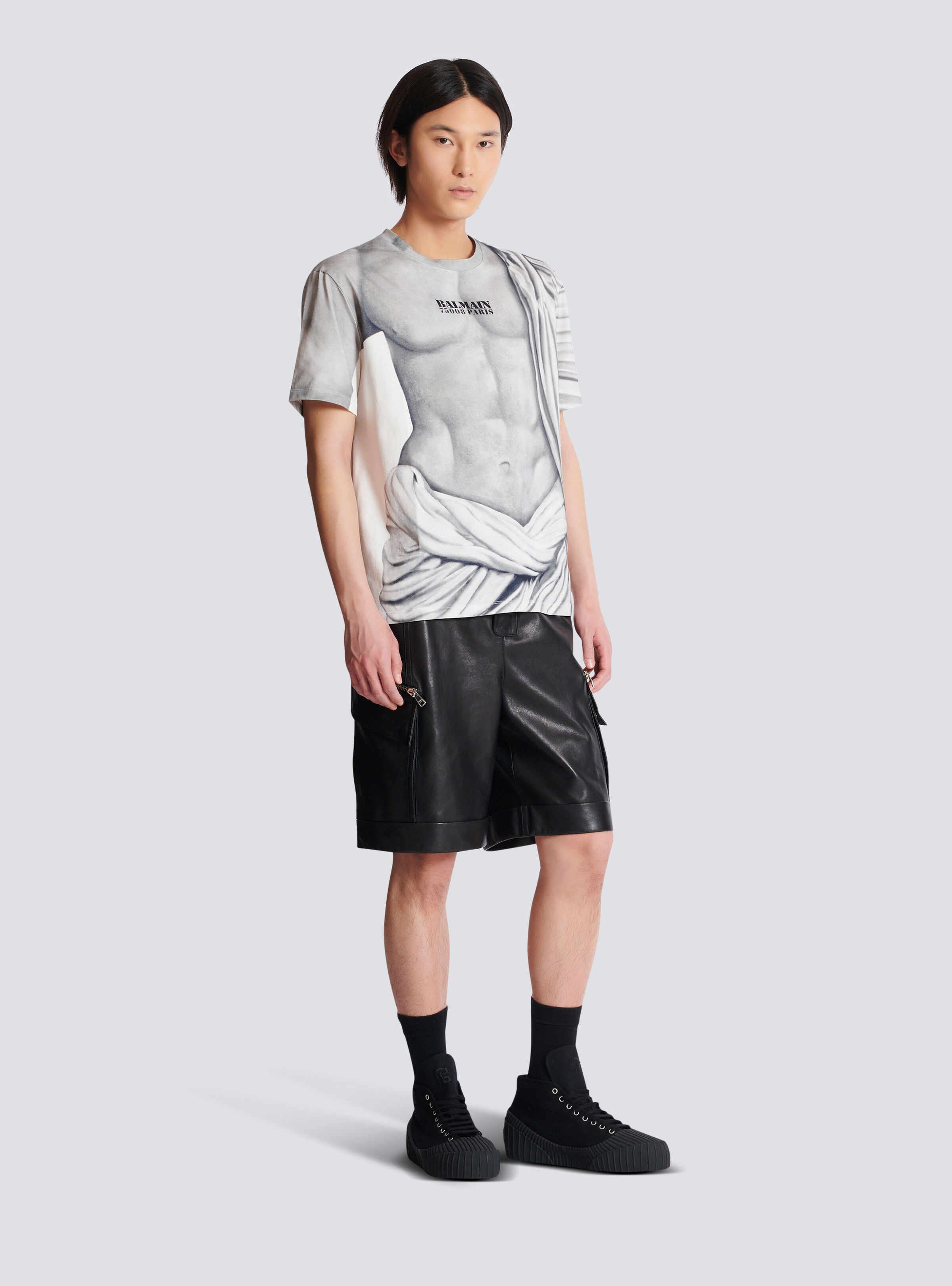 Logo T-shirt with Statue print - 3