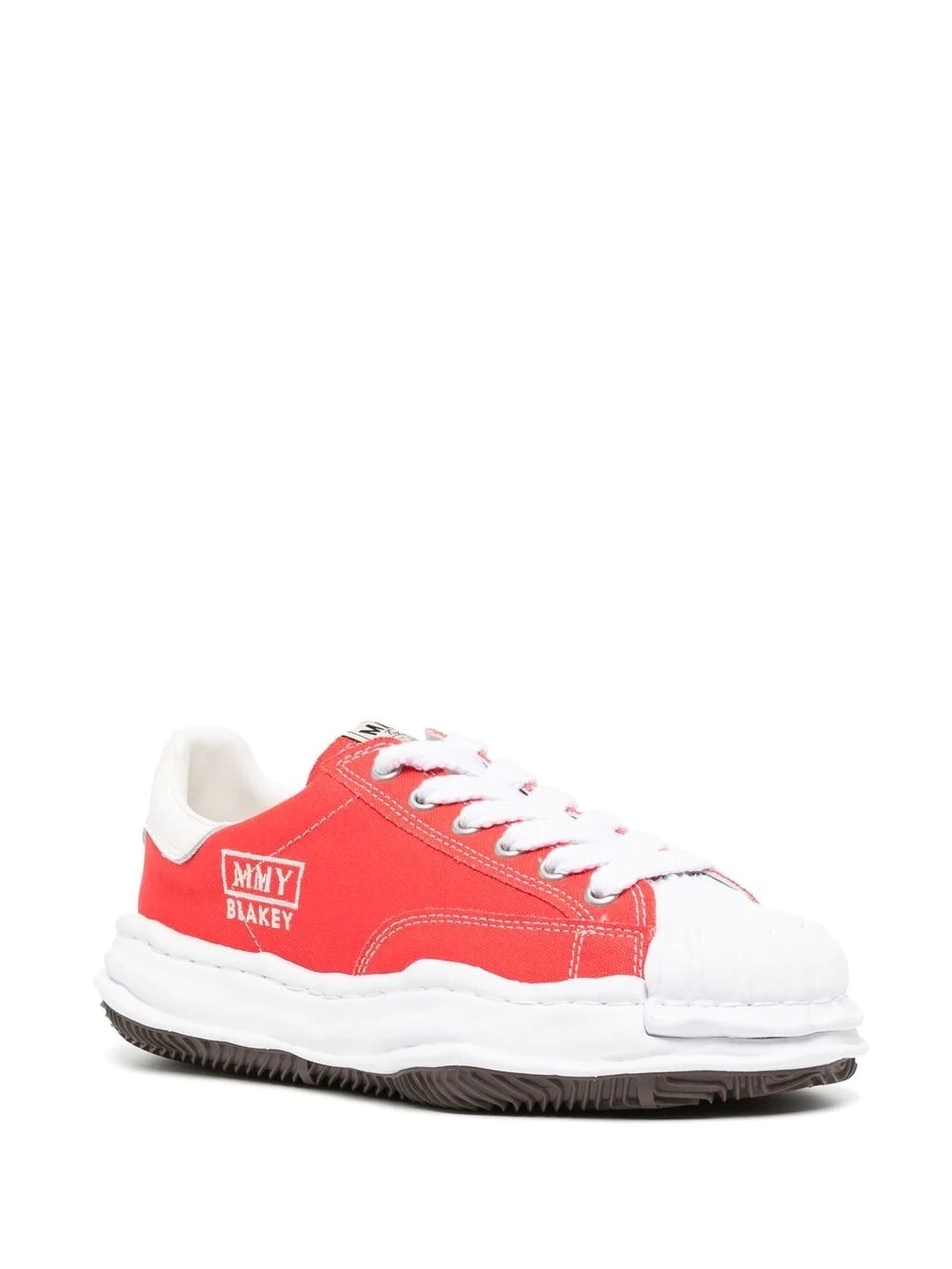 ridged-trim low-top sneakers - 2