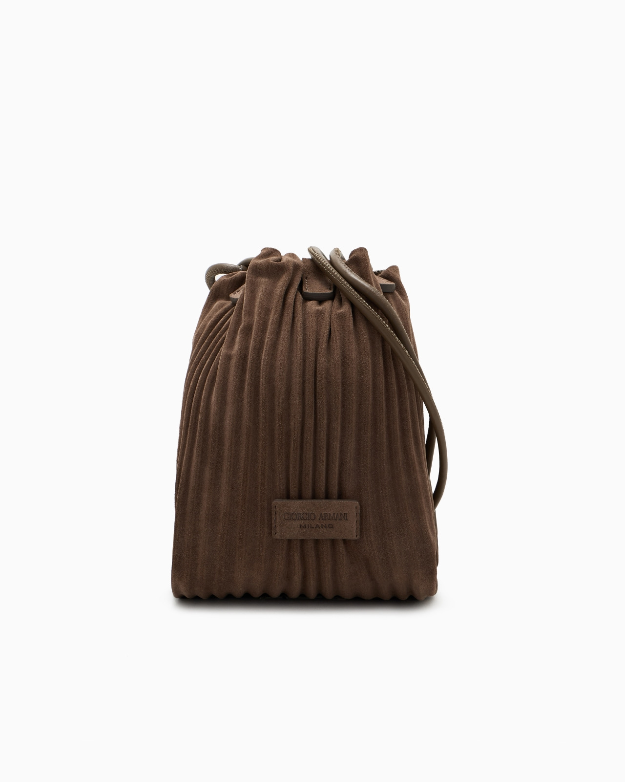 MINI BAG IN PLEATED SUEDE AND LEATHER - 1