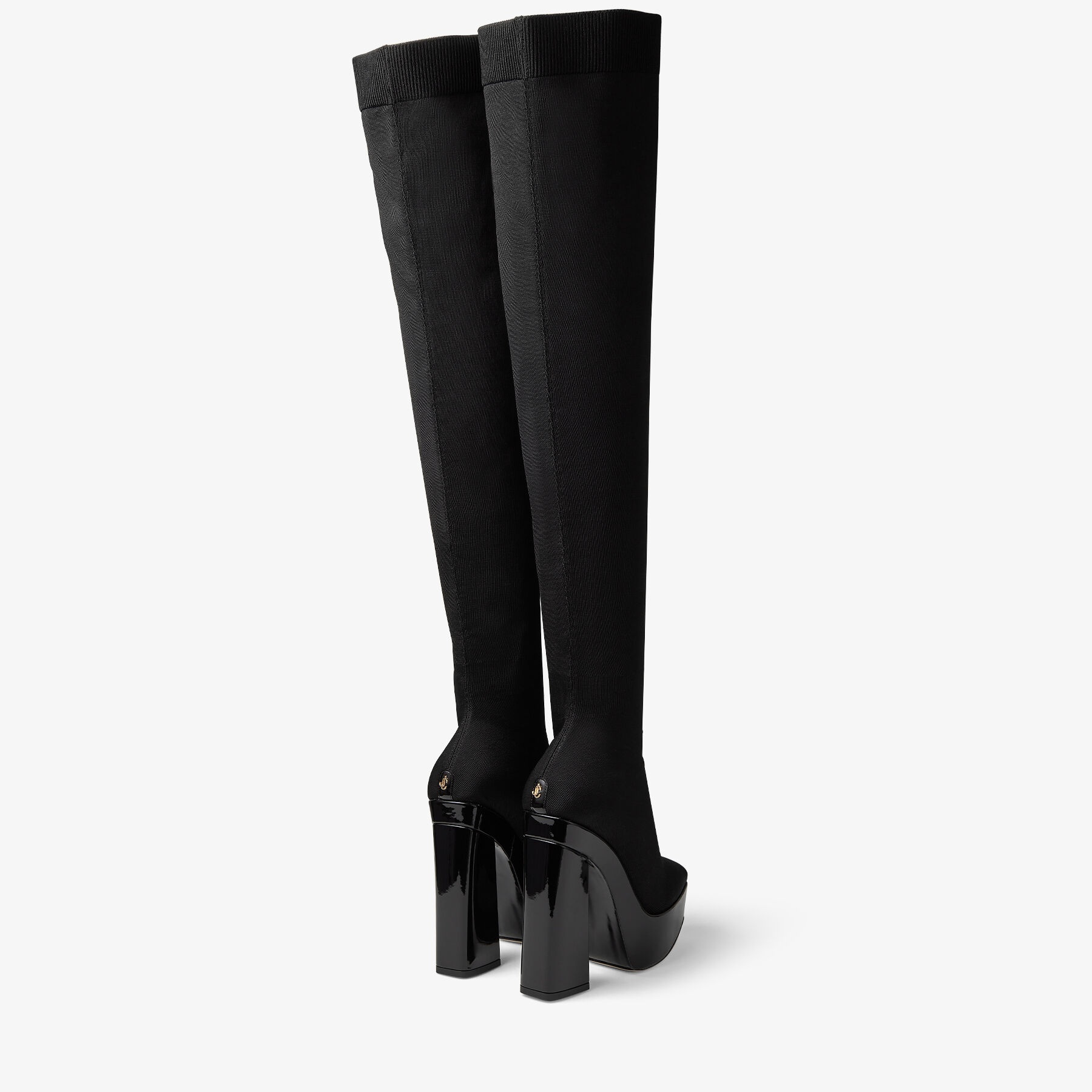 Giome Over The Knee 140
Black Knitted Sock and Patent Over-The-Knee Boots - 4