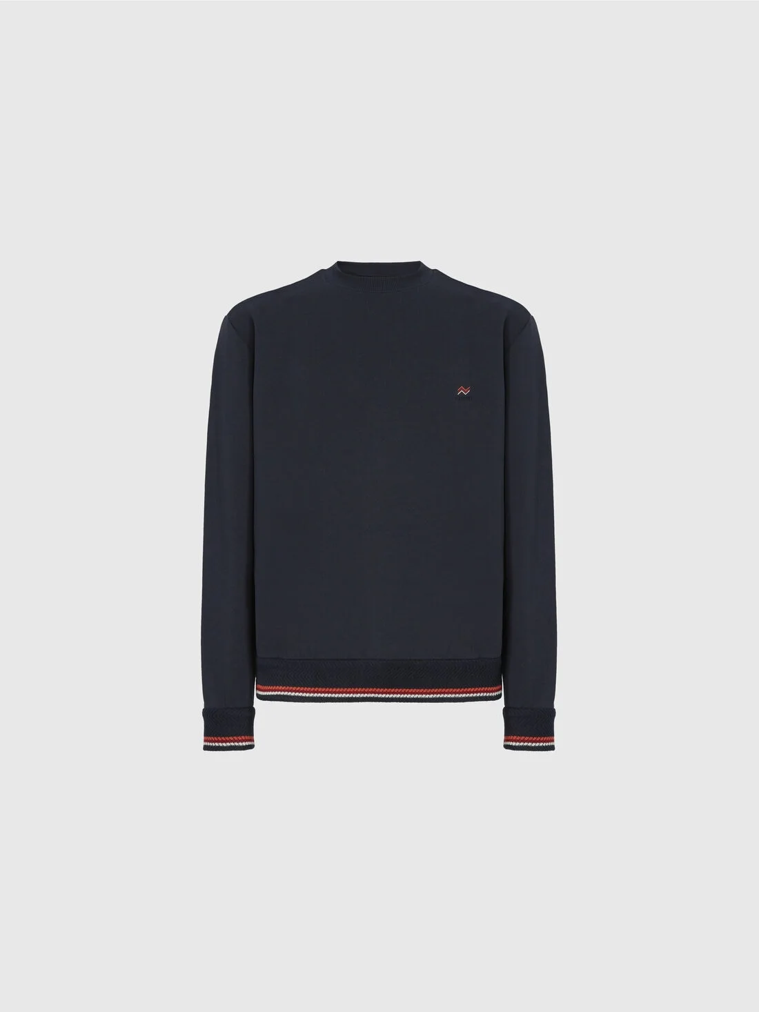 Crew neck sweatshirt with knit embroidery and logo - 1