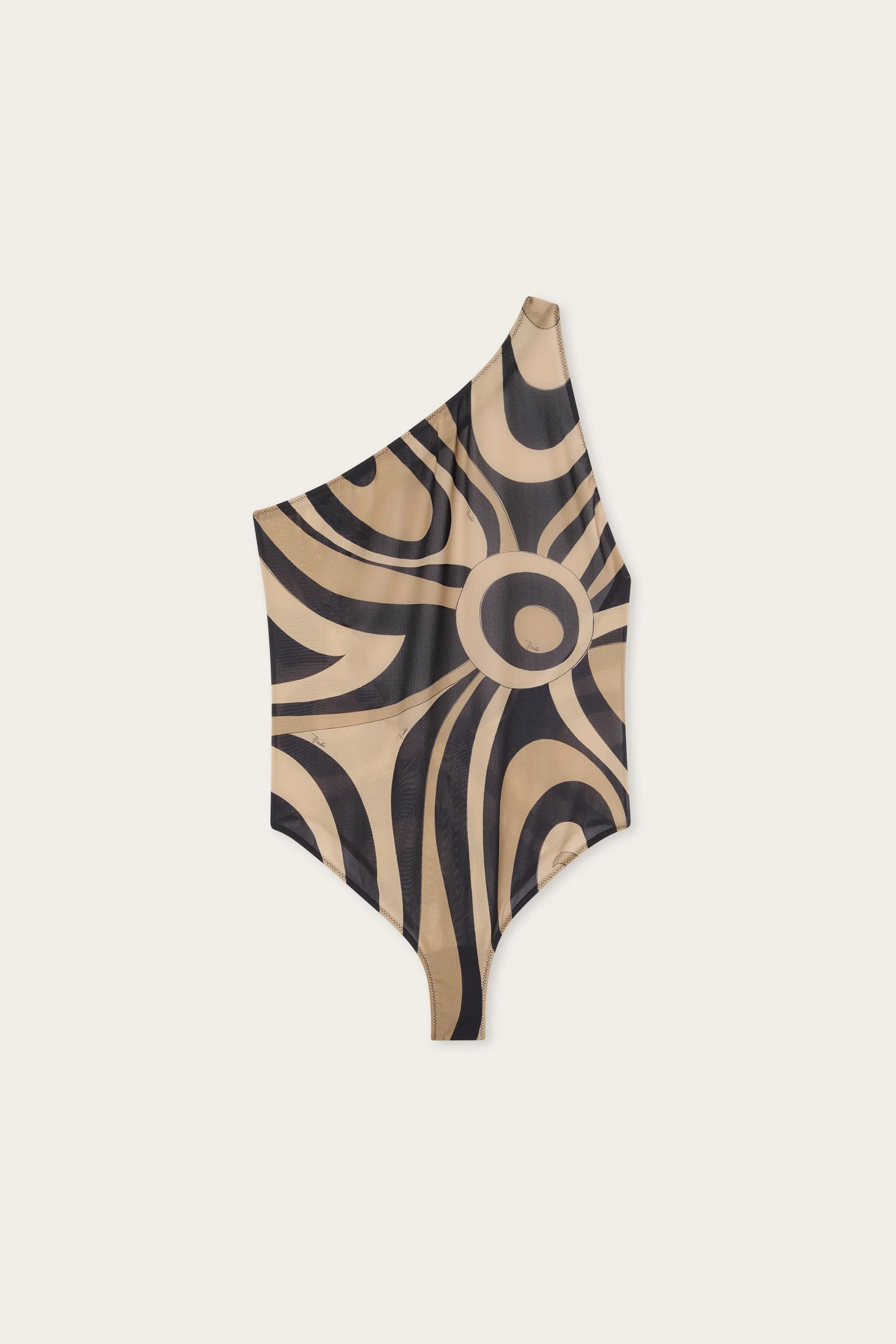 MARMO PRINT ONE-SHOULDER SWIMSUIT - 1