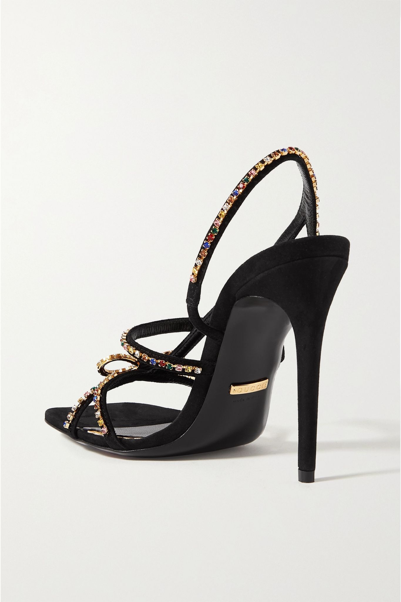 Carmen crystal-embellished suede sandals - 4