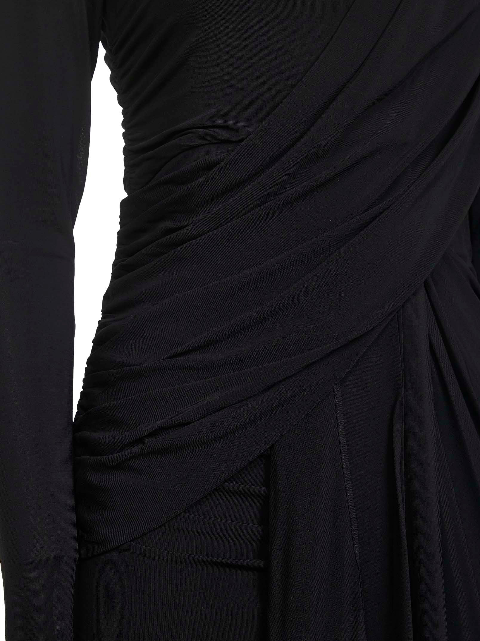 Black draped jersey Georgia mini dress - 3