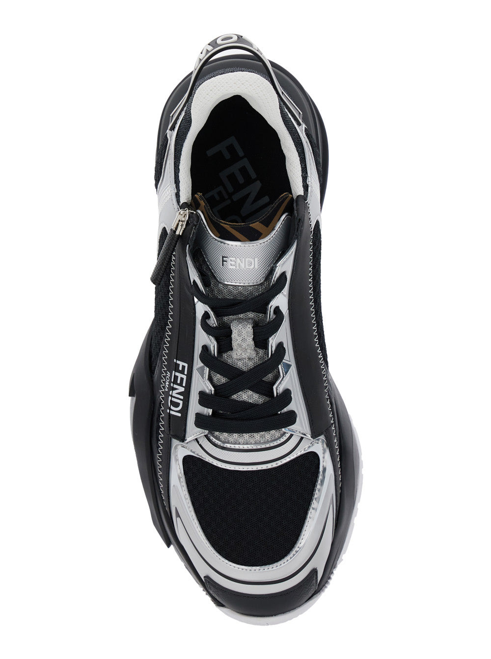 Fendi Men 'Fendi Flow' Black Sneakers With Logo Lettering On Side And Heel In Tech Fabric Man - 4