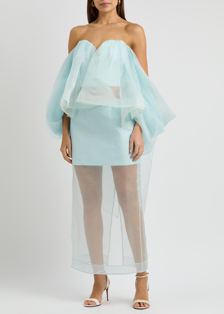 Zimmermann Crush Strapless Ruffled Silk-organza top - 2