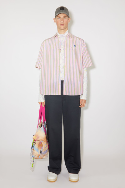 Acne Studios Stripe button-up shirt - Pink/yellow outlook