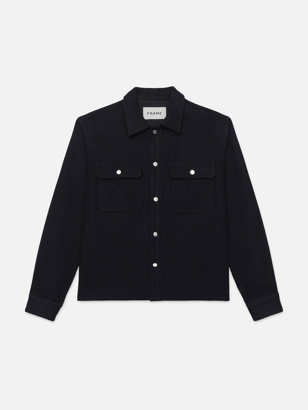 Textured Overshirt Jacket in Dark Navy - 1