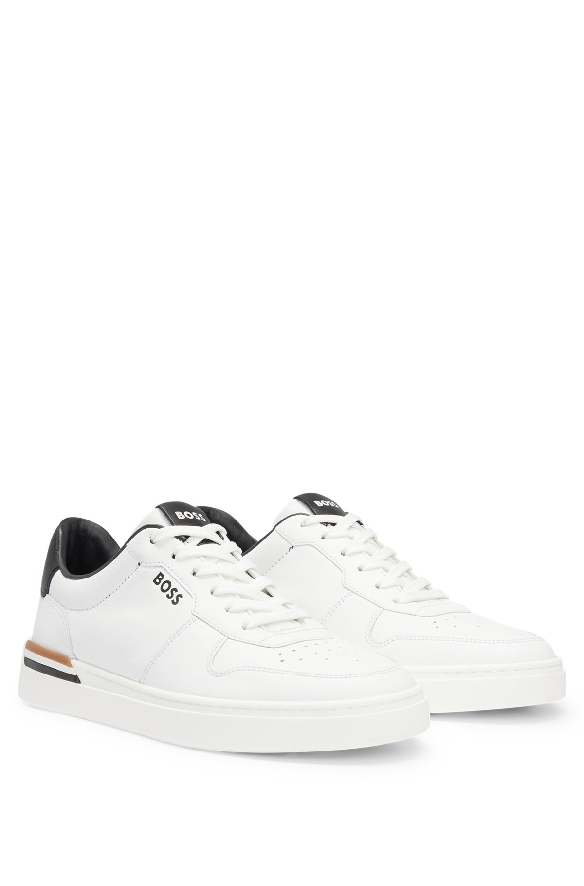 LEATHER CUPSOLE TRAINERS WITH SIGNATURE DETAILS - 2
