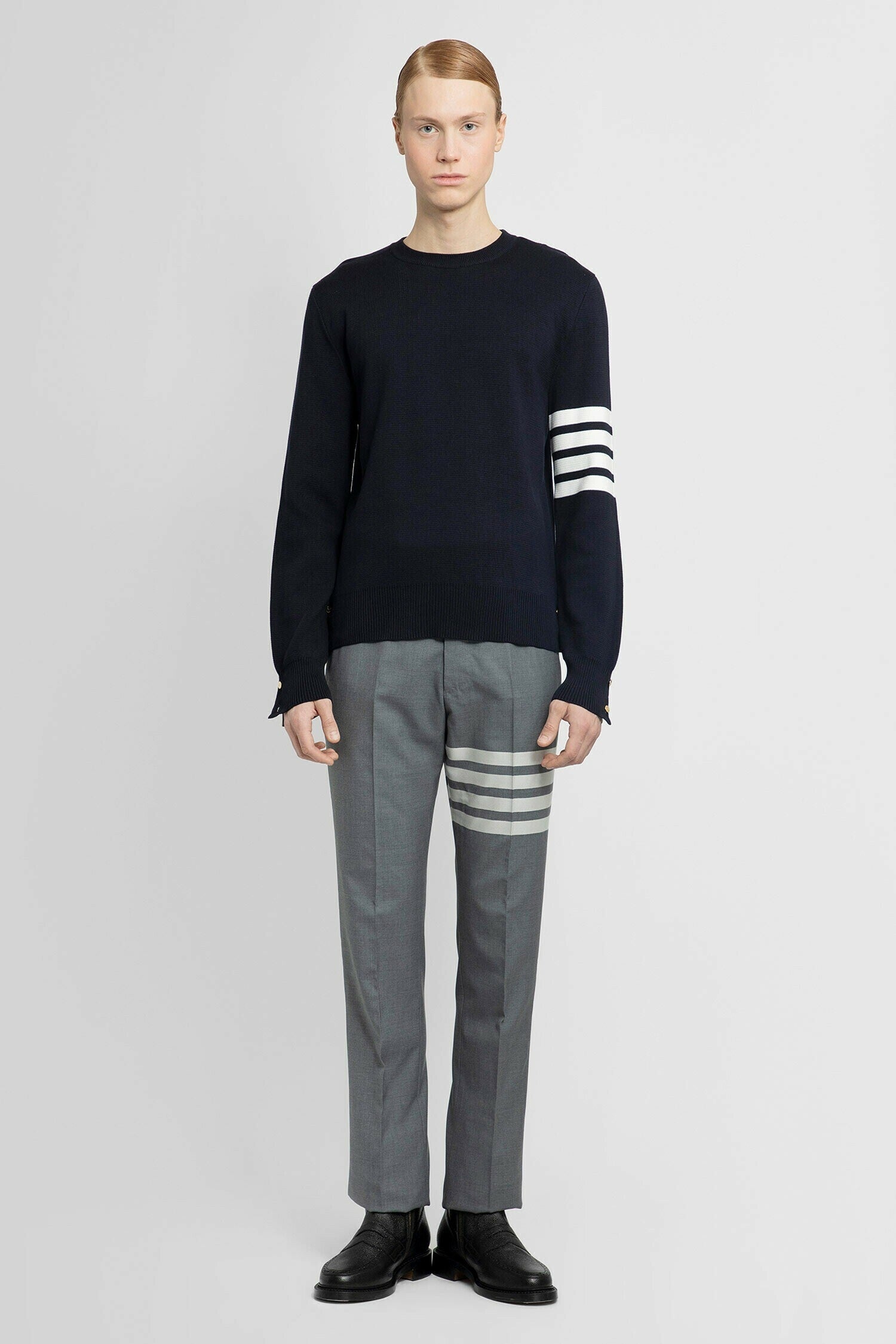 THOM BROWNE MAN BLUE KNITWEAR - 4