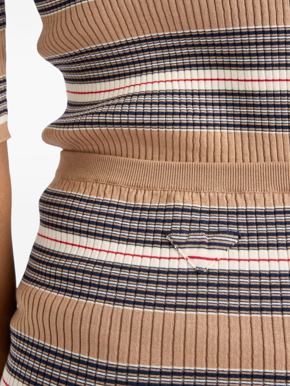 striped ribbed mini shorts - 6