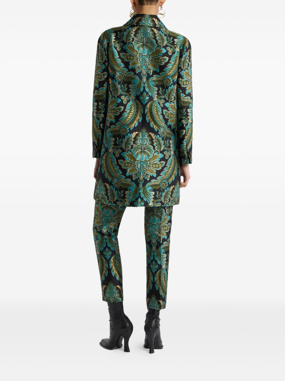 floral-jacquard coat - 3