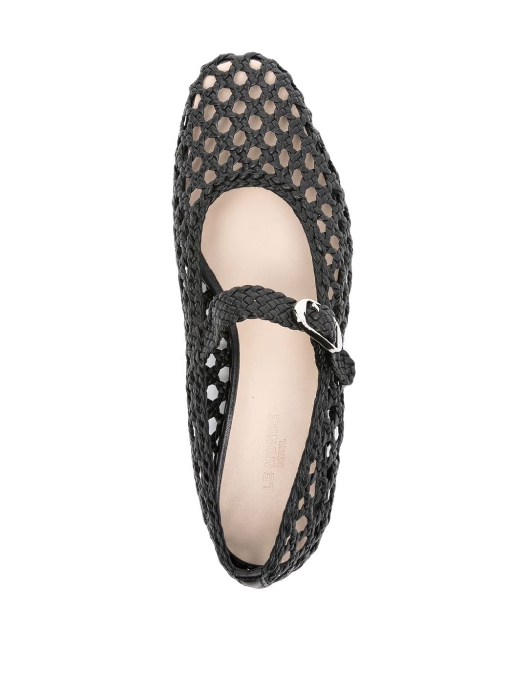 woven-leather ballerina shoes - 4