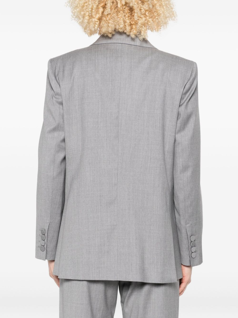 double-breasted curved-pocket blazer - 4