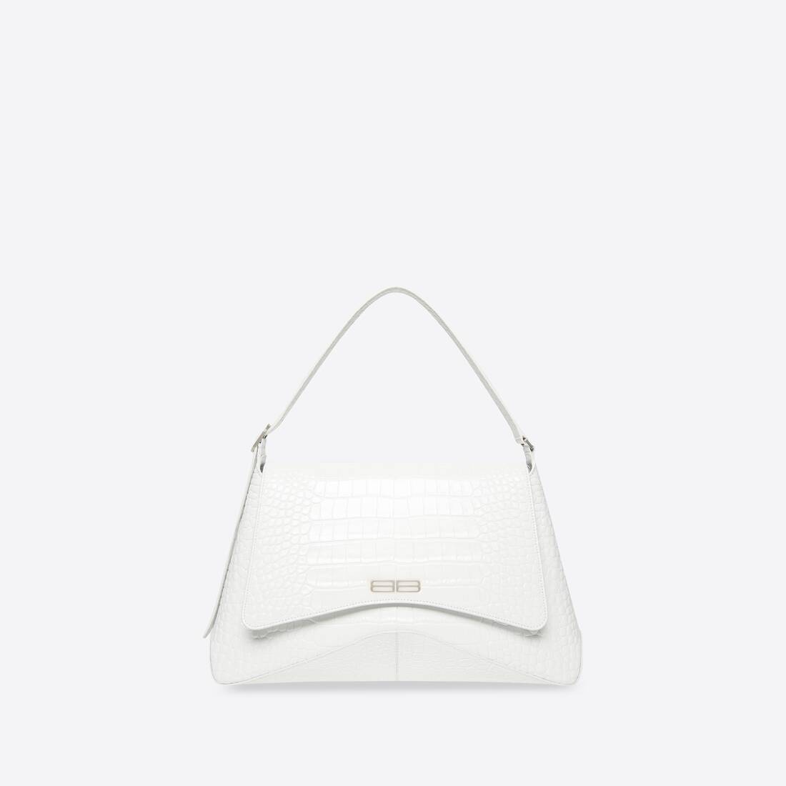 Women's Xx Xl Flap Bag Crocodile Embossed in White - 1