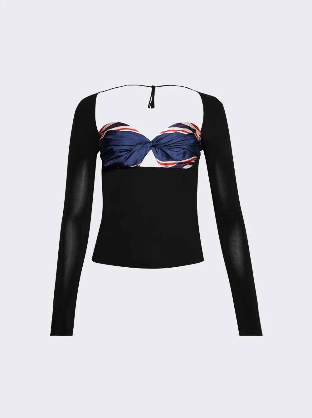 Regenerated Silk Scarf Draped Top Multicolor - 1