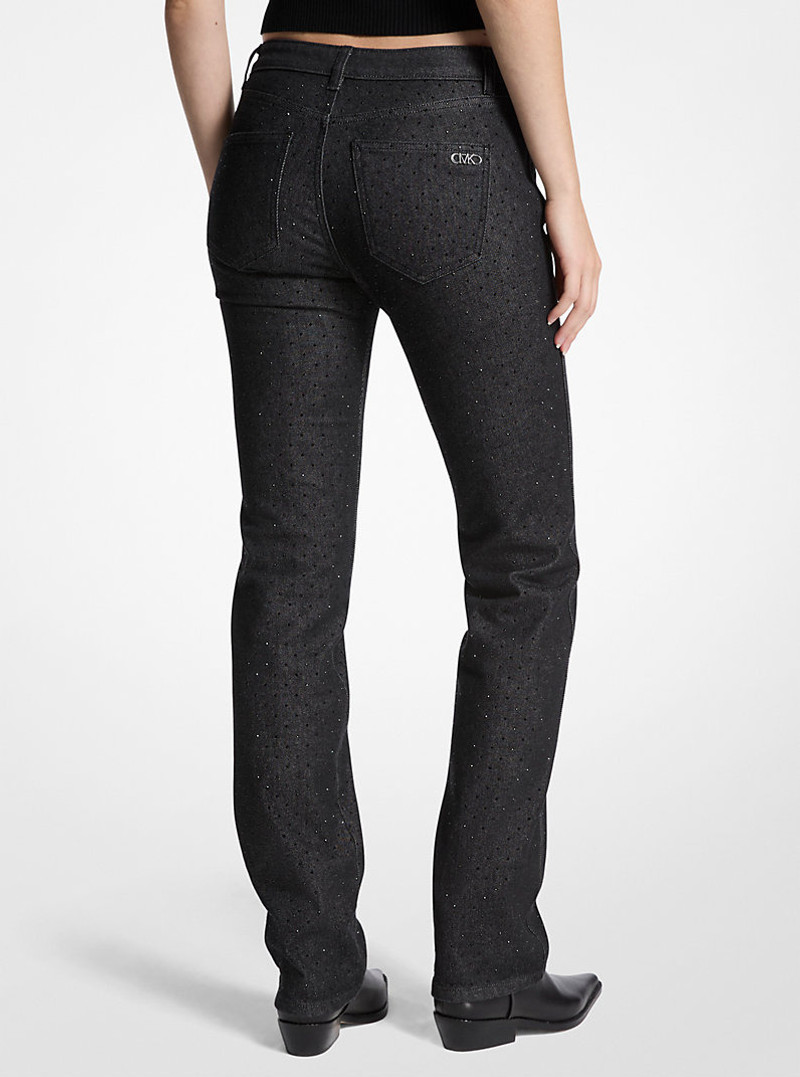 MICHAEL KORS Studded Stretch Denim Cigarette Jeans outlook