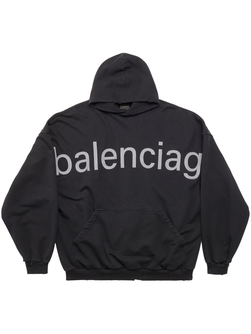 Balenciaga logo-print cotton hoodie - White