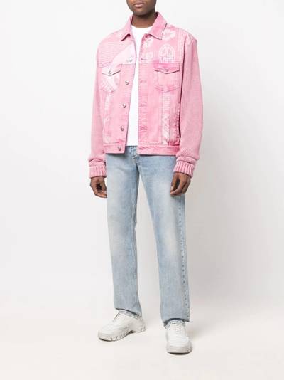 GCDS knitted-sleeve denim jacket outlook