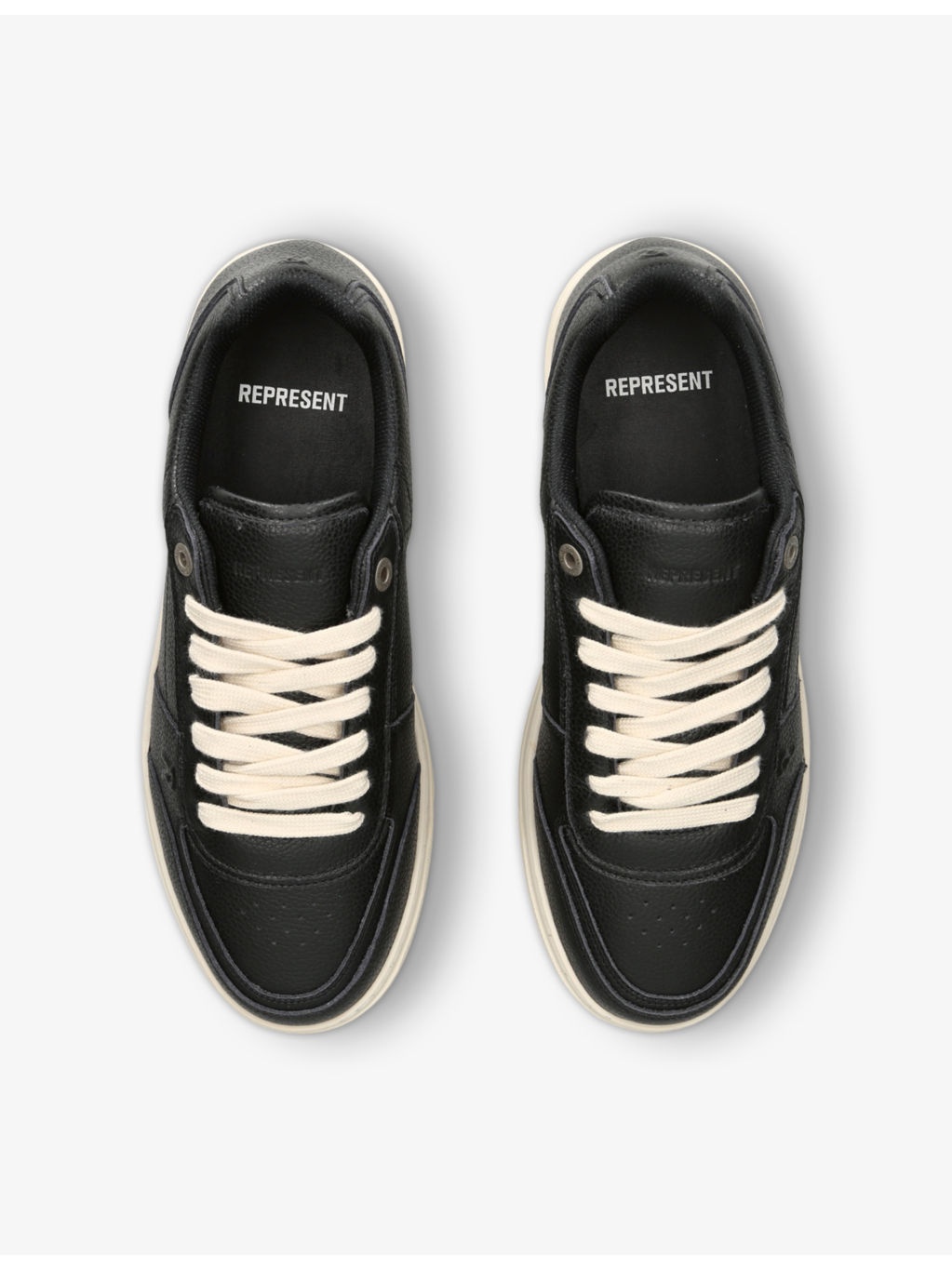 Initial brand-embossed leather low-top trainers - 2