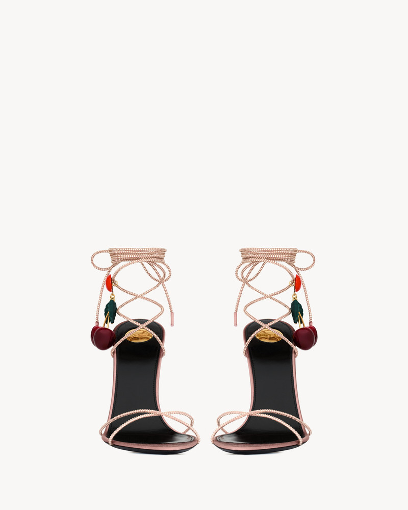 SAINT LAURENT MON CHÉRI SANDALS IN SUEDE AND RHINESTONES outlook