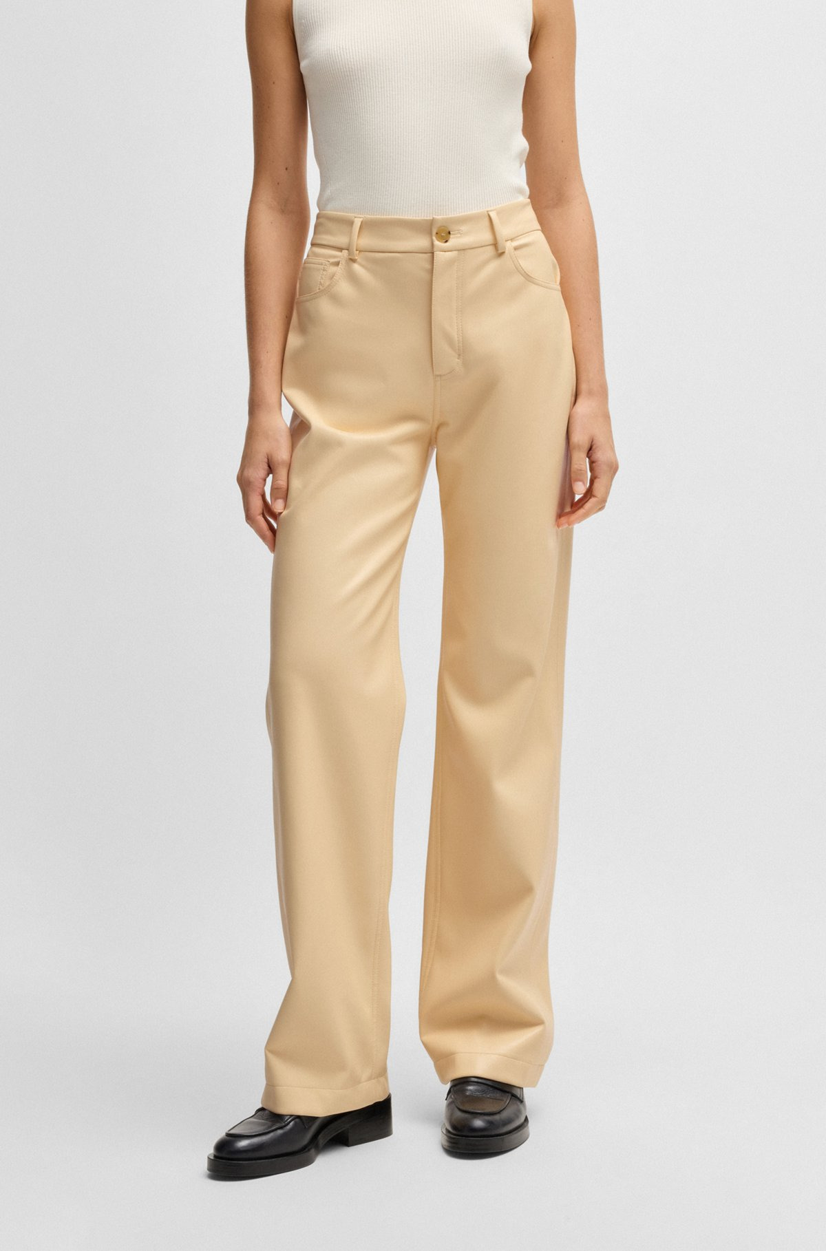 FIVE-POCKET TROUSERS IN FAUX LEATHER - 2